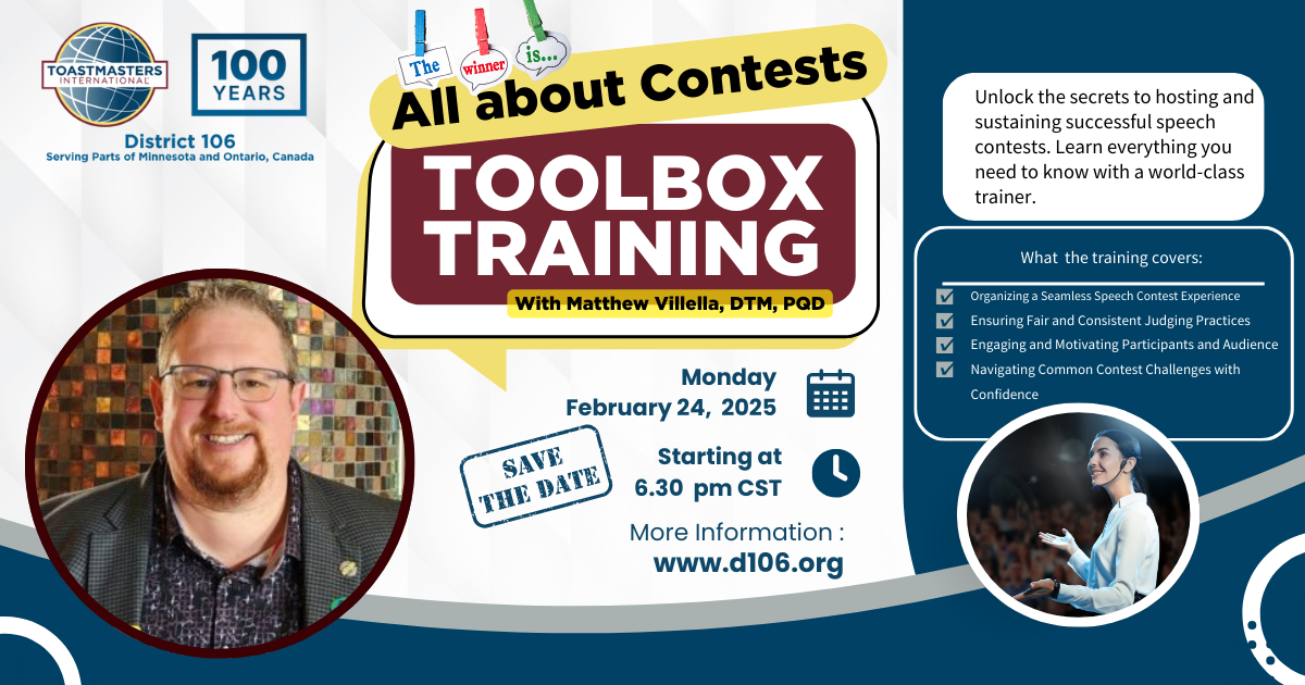 Winning Strategies for Speech Contests: A Hands-On Training Session (Toolbox Training) @ Zoom Online